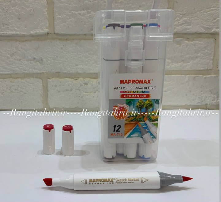 ماژیک رنگ آمیزی دو سر 12 رنگ پرومکس